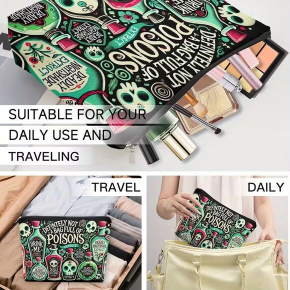 Definitely Not A Bag Full of Poisons Makeup Bag, Witchy Gifts for Women NEW - Picture 5 of 6